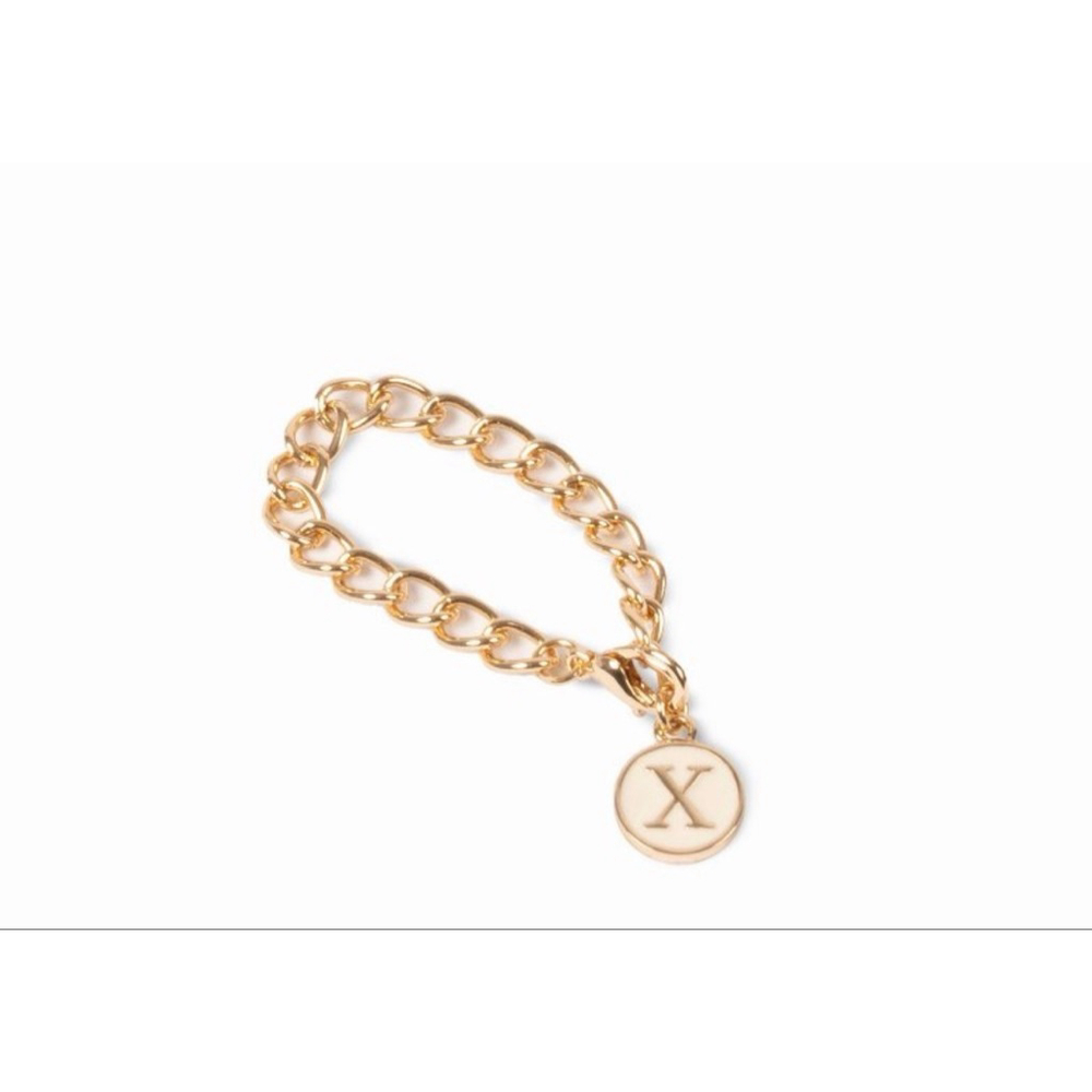NWOT Women's Unbranded Gold Chain Bracelet with Beige X Charm One Size
